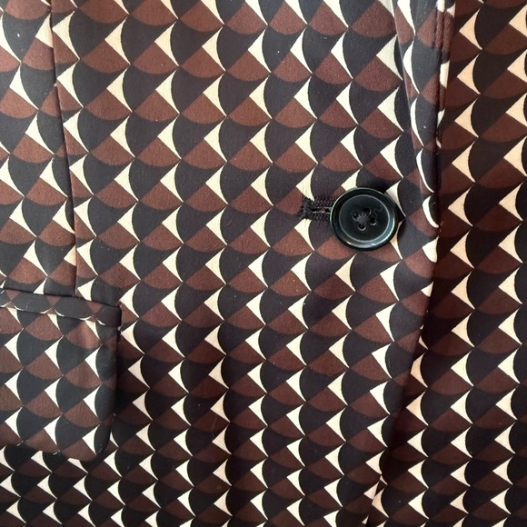 Banana Republic Factory Brown and White Patterned Jacket long and lean blazer - Picture 5 of 10